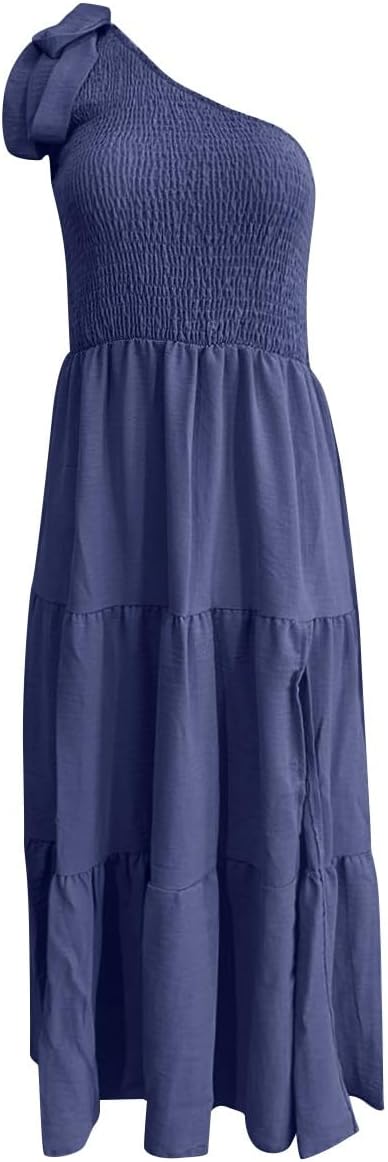 Jess – One-Shoulder Boho Cotton Midi Dress