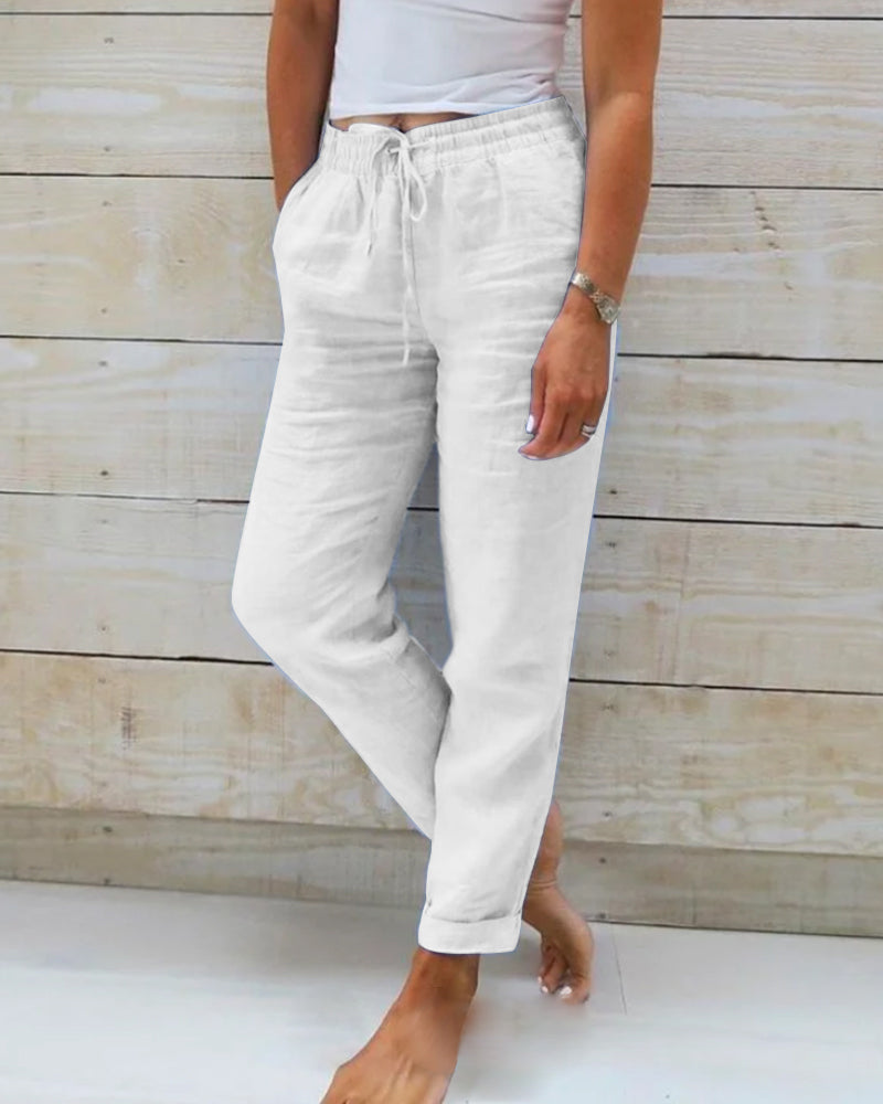 Isla | Relaxed Fit Linen Joggers