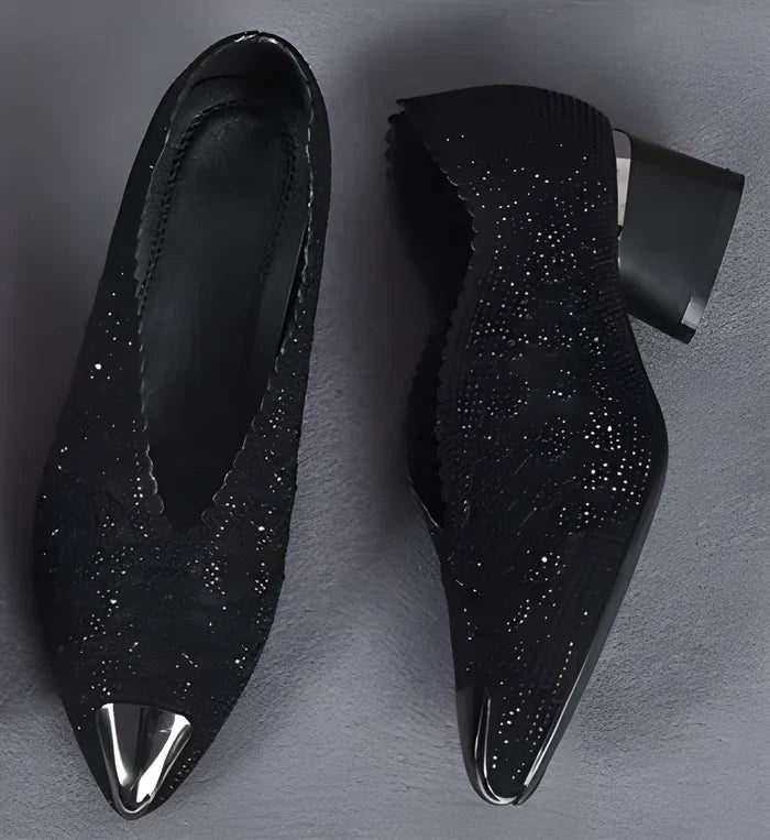 Jane  | Elegant Pointed Toe Flat Shoes with Crystal Detailing