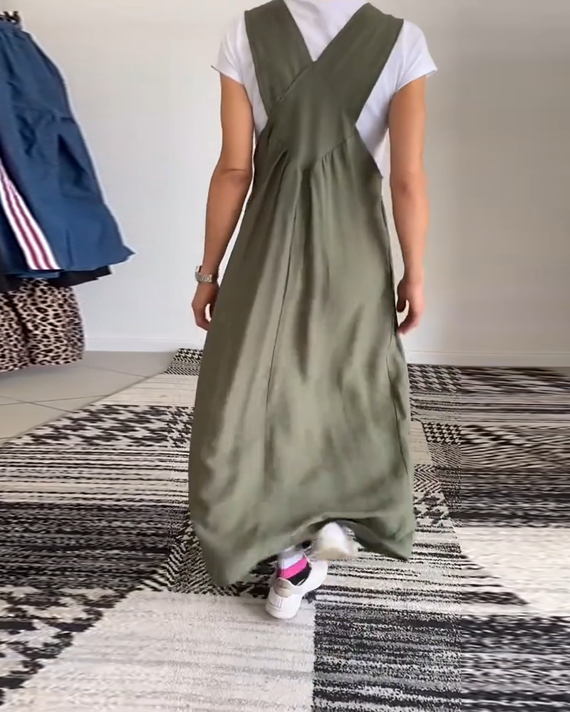 Alice | Casual dress with solid color straps