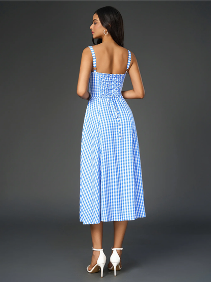 Claudia - Ruched Bust Split Thigh Cami Dress