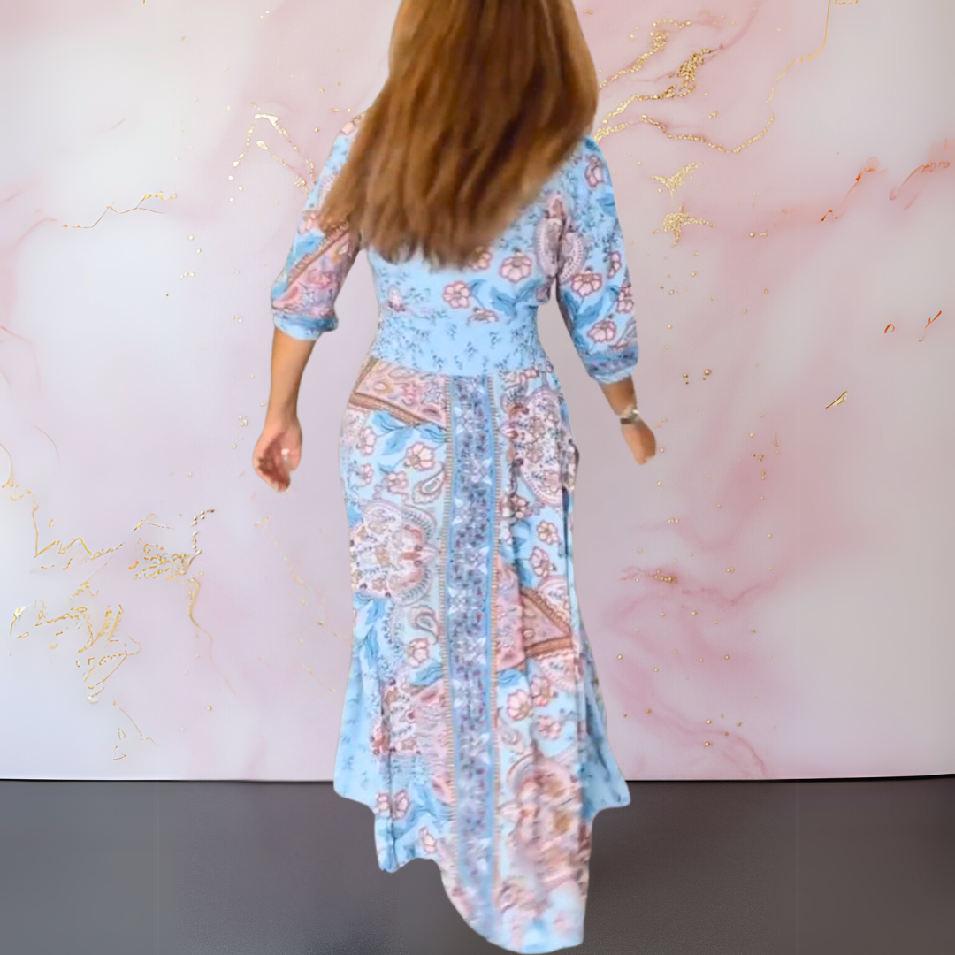 Marga |  Elegant summer Maxi dress with v-neck