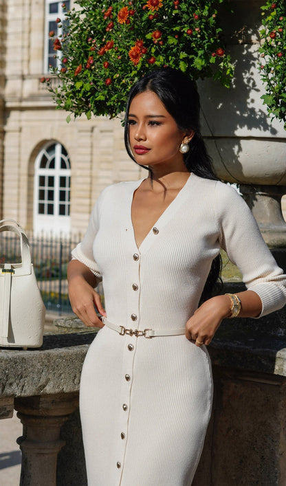Darcy | Knitted V-Neck Midi Dress