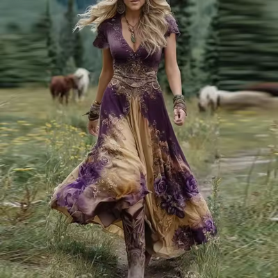 Celestine | Fitted and flowing floral dress