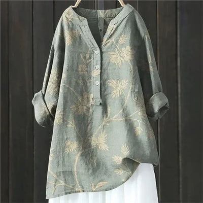 Reece | Stylish Floral Button-Up Tunic Shirt