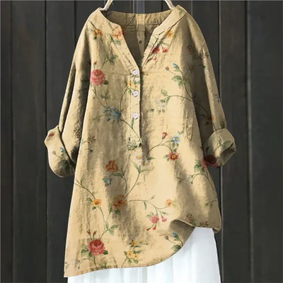 Reece | Stylish Floral Button-Up Tunic Shirt