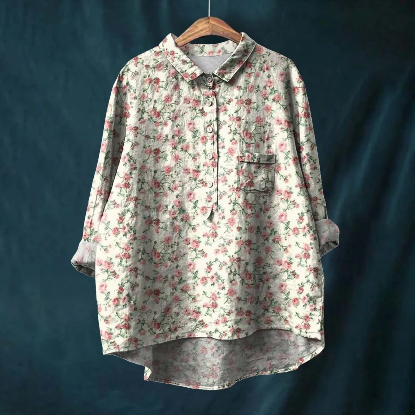 Meja | Elegant Long Sleeve Floral Shirt
