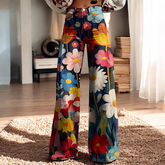 Hannah | Floral Print Wide-Leg Pants
