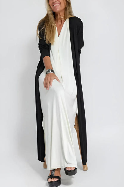 Ava | Elegant long dress + cardigan